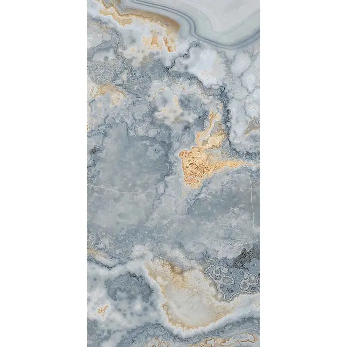 Feinsteinzeugfliese ONYX AGATE BLUE – 60 x 120 cm, Marmoroptik, Brillant - 
