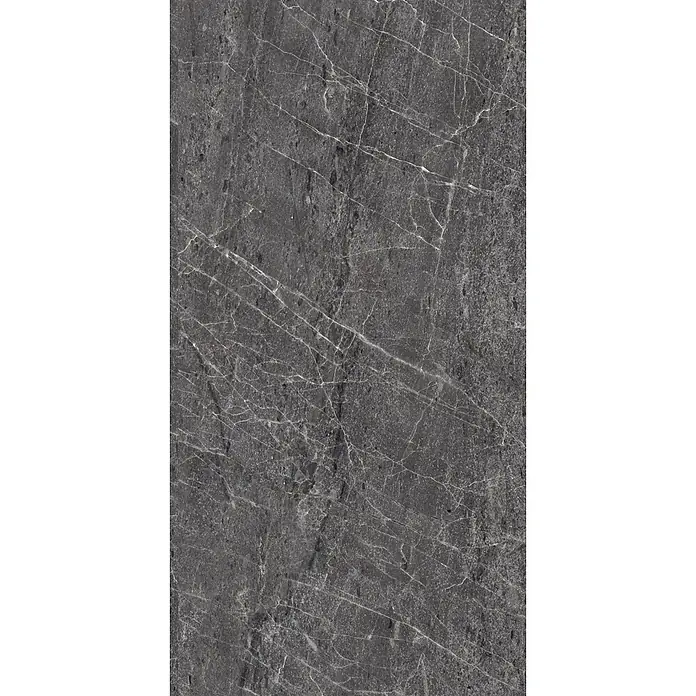 Feinsteinzeugfliese TESSINO BLACK – 60 x 120 cm, Marmoroptik, Matt - 