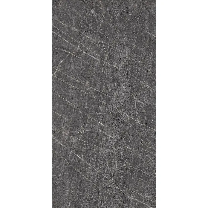 Feinsteinzeugfliese TESSINO BLACK – 60 x 120 cm, Marmoroptik, Matt - 