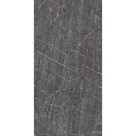 Feinsteinzeugfliese TESSINO BLACK – 60 x 120 cm, Marmoroptik, Matt