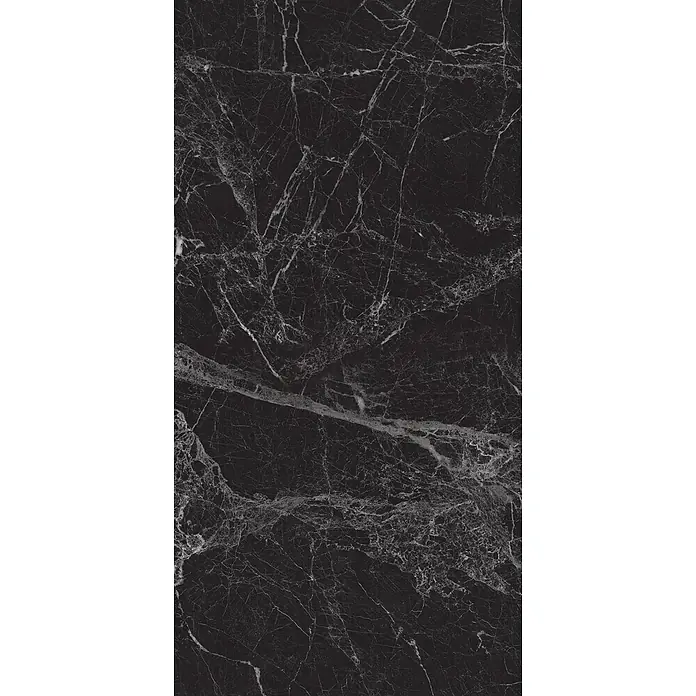 Feinsteinzeugfliese MAJESTIC BLACK – 60 x 120 cm, Marmoroptik, Brillant - 