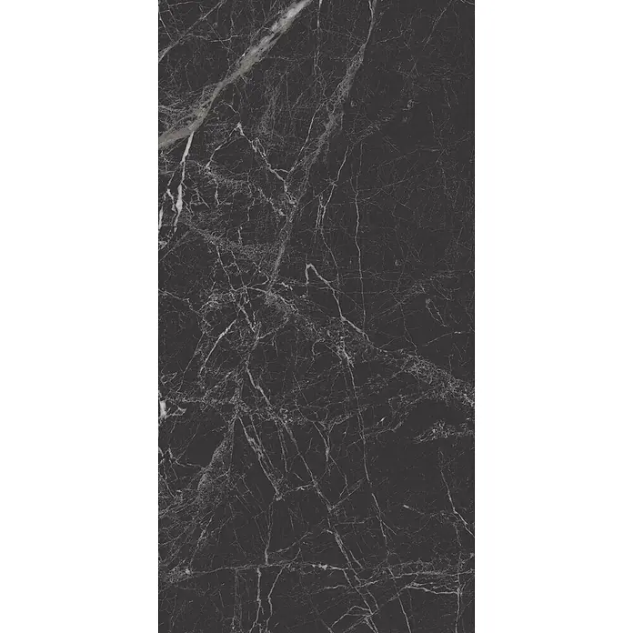 Feinsteinzeugfliese MAJESTIC BLACK – 60 x 120 cm, Marmoroptik, Brillant - 