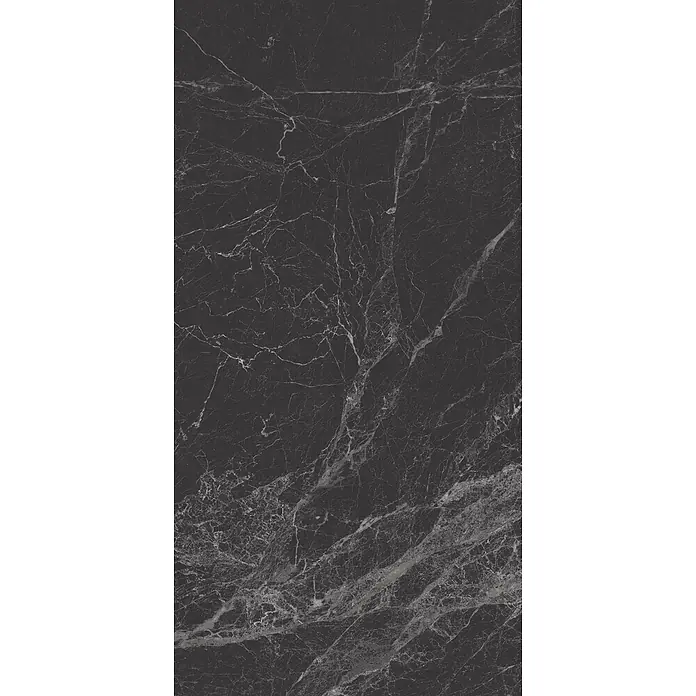 Feinsteinzeugfliese MAJESTIC BLACK – 60 x 120 cm, Marmoroptik, Brillant - 