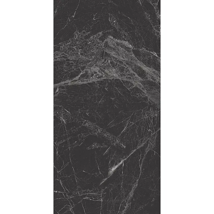 Feinsteinzeugfliese MAJESTIC BLACK – 60 x 120 cm, Marmoroptik, Brillant - 