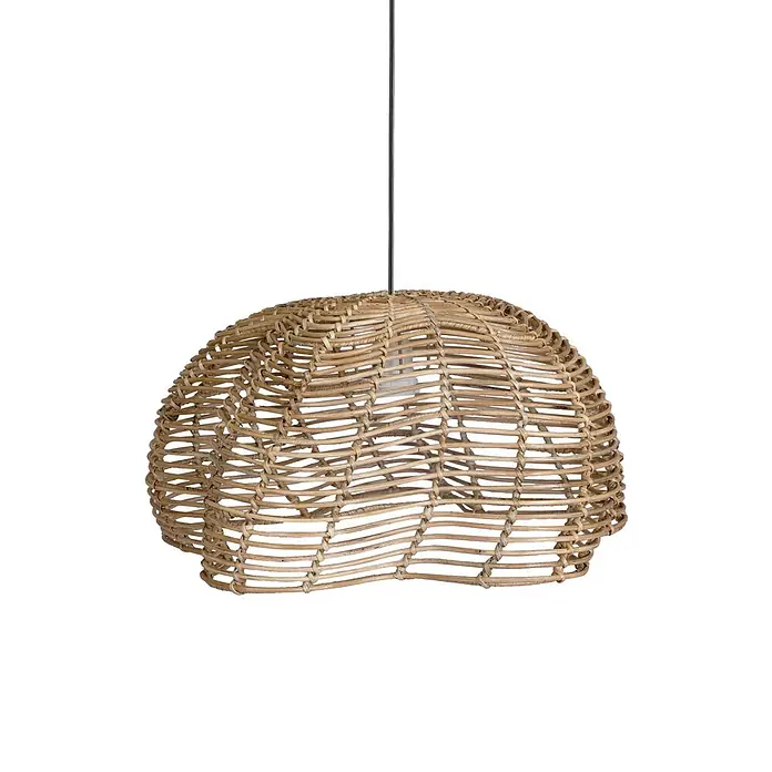 PR Home Außenpendelleuchte Mayla 43cm -  - Natürliche Rattan-Hängeleuchte in organischer, gewebter Kuppelform.