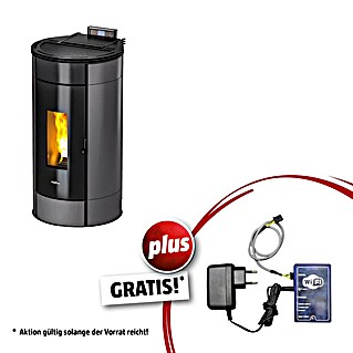 FreePoint Pelletofen Globe (11 kW, Raumheizvermögen: 252 m³, 0,6 kg/h - 2,5 kg/h, Anthrazit)