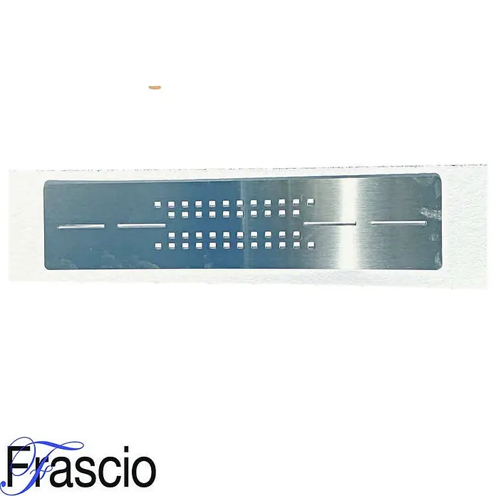 Frascio Duschwanne 90x130 cm Weiß Vulcano Line Slim -  - Rechteckige Metallschablone mit quadratischen Löchern und horizontalen Schlitzen für Präzisionsanwendungen.