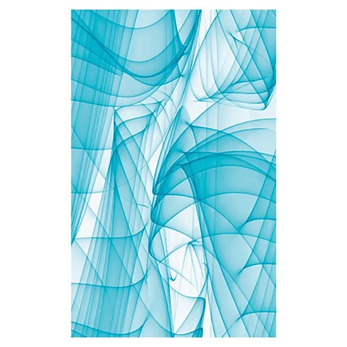 D-c-fix Trendyline Klebefolie Murano - 150 x 45 cm, Blau, Selbstklebend - Abstraktes Design mit transparenten, türkisfarbenen Linien, die sich überlagern und ein komplexes, fließendes Muster bilden.