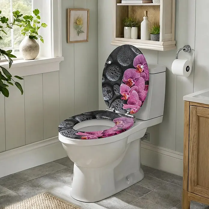 SAINOS WC-Sitz MDF Blumenmotiv mit Absenkautomatik Bottomfix bis 190 kg online kaufen bei BAUHAUS