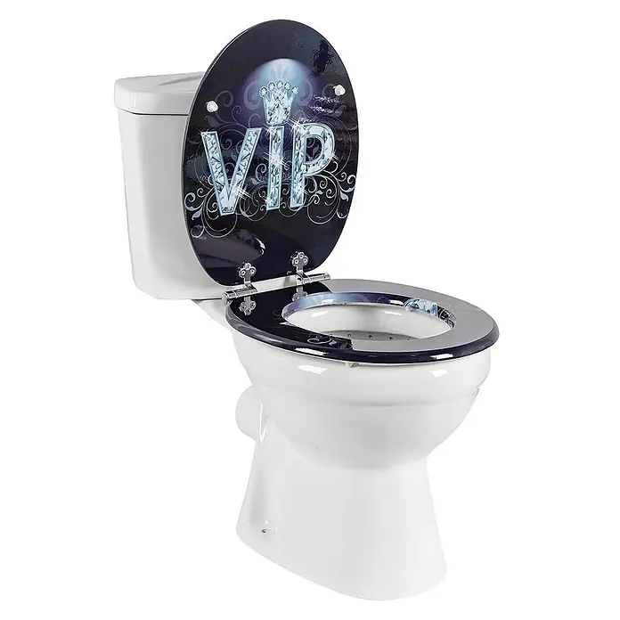 SAINOS WC-Sitz aus MDF, Violett, Universal-O-Form, Absenkautomatik - Soft-Close