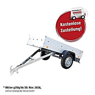 Anhänger Kippdeichsel (Nutzlast: 581 kg, Einachser, Kasteninnenmaß: 2435 x 1235 x 340 mm, Ungebremst)