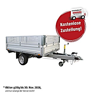 Kippanhänger HL-ERK2515/15 Set mit Gitteraufsatz (Nutzlast: 1 080 kg, Kasteninnenmaß: 256 x 150 x 30 cm (L x B x H), Gebremst)