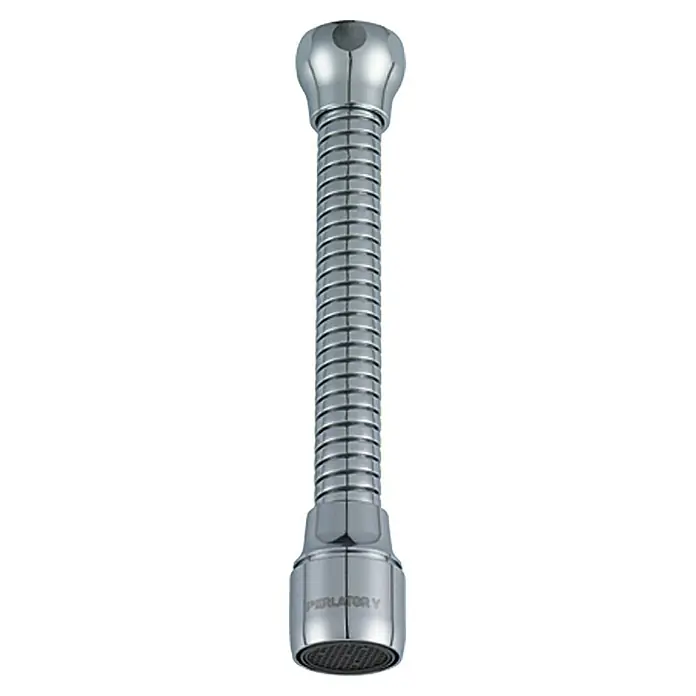 Neoperl Hahnschlauch - M22/M24, Strahlregler - Ein chromfarbener, flexibler Wasserhahnaufsatz mit Perlator zur Strahlformung und Wassersparung im Bad.