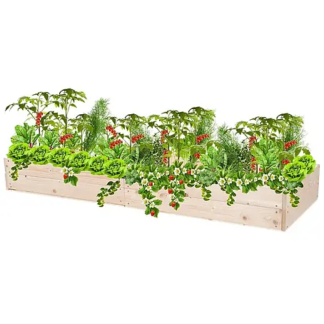 Hochbeete Growline Holz | HxBxT 18x203x80 cm | Kieferholz | Natur