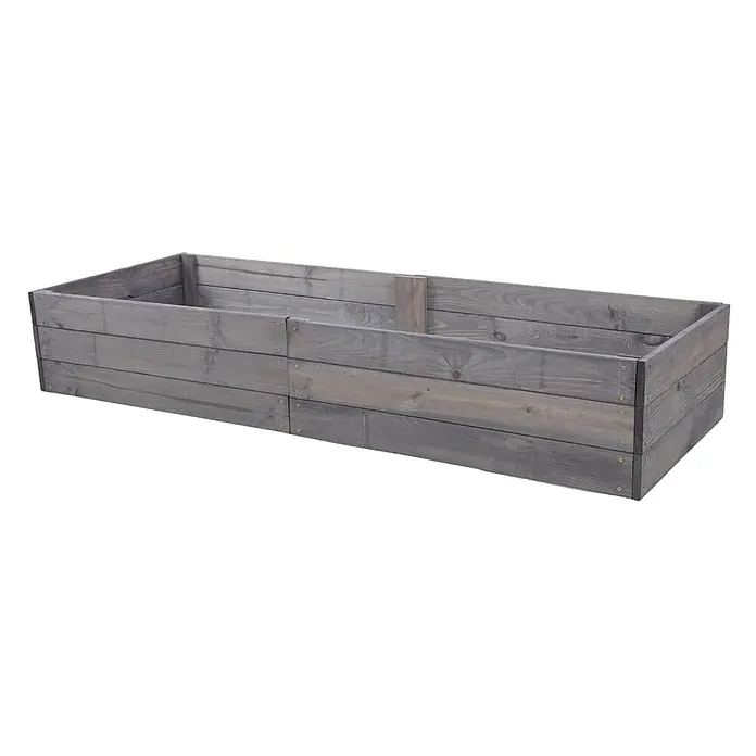 Hochbeete Growline Holz | HxBxT 27x163x80 cm | Kieferholz | Grau -  - Rechteckiger Pflanzkasten aus grauem Holz, ideal für Garten oder Hochbeet.