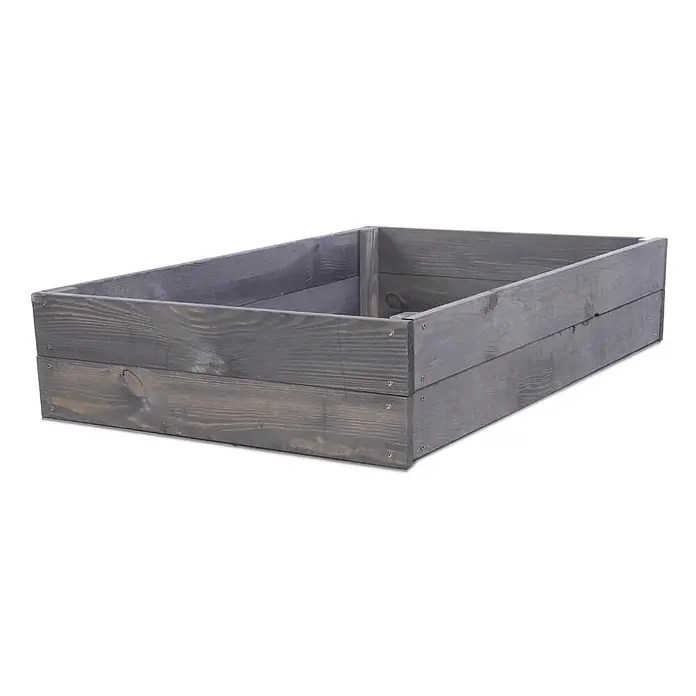 Hochbeete Growline Holz | HxBxT 18x83x80 cm | Kieferholz | Grau -  - Grauer rechteckiger Pflanzkasten.