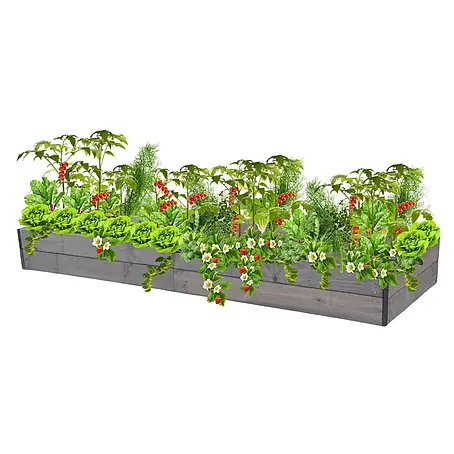 Hochbeete Growline Holz | HxBxT 18x237x80 cm | Kieferholz | Grau