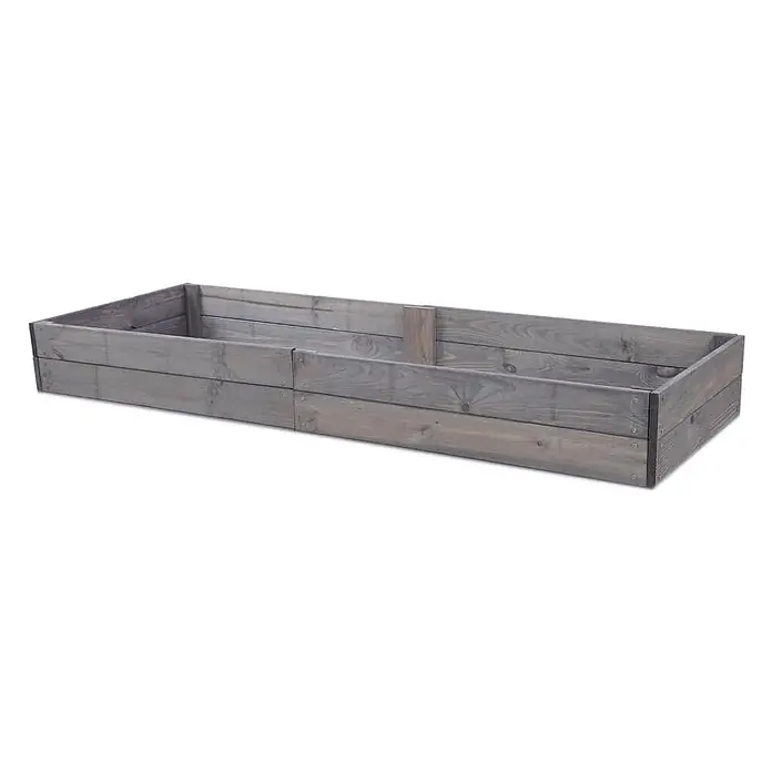 Hochbeete Growline Holz | HxBxT 18x163x80 cm | Kieferholz | Grau -  - Vergrautes Holz Hochbeet mit Mittelwand für organisiertes Bepflanzen.