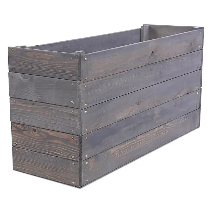 Hochbeete Growline Holz | HxBxT 45x93x30 cm | Kieferholz | Grau -  - Rechteckiger Pflanzkasten aus grau gebeiztem Holz.