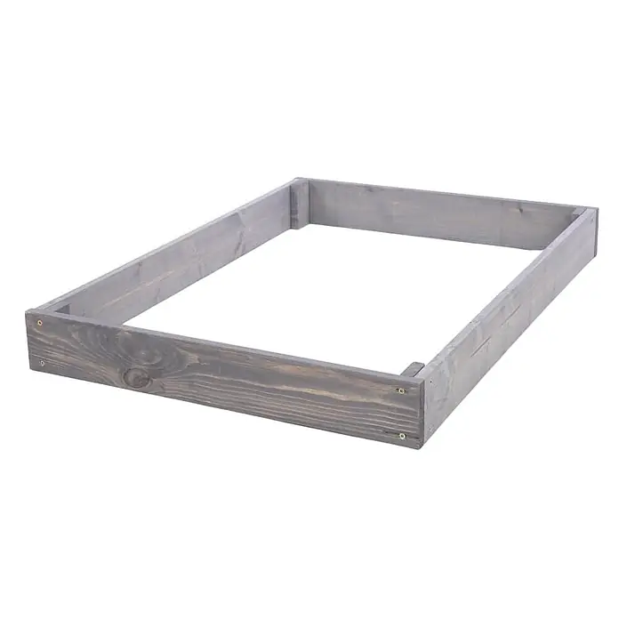 Hochbeete GardenStep Holz | HxBxT 9x60x100cm | 1 Ebene | Holz | Grau -  - Grauer rechteckiger Holzrahmen, verschraubt. Ideal für ein Hochbeet oder als Bettrahmen.