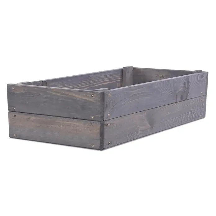Hochbeete Growline Holz | HxBxT 18x103x30 cm | Kieferholz | Grau -  - Rechteckiger grauer Pflanzkasten aus Holz mit sichtbarer Maserung und Schrauben.