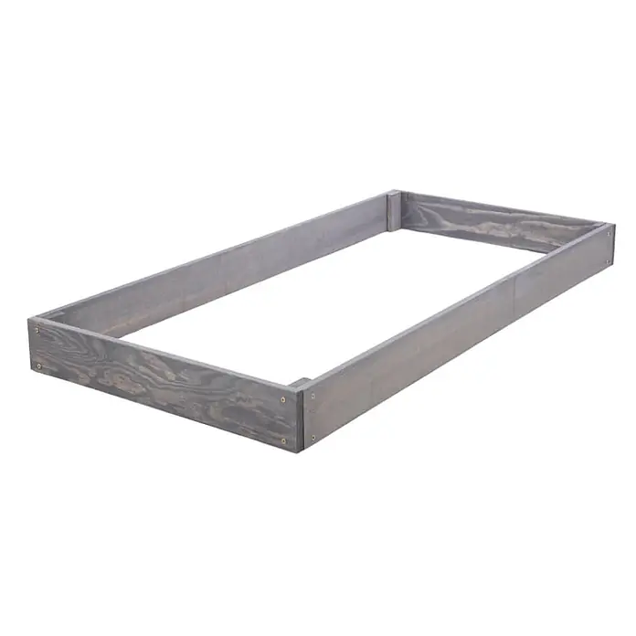 Hochbeete GardenStep Holz | HxBxT 9x60x60cm | 1 Ebene | Holz | Grau -  - Graues Holz-Hochbeetrahmen mit sichtbarer Holzmaserung, an den Ecken mit Schrauben befestigt.