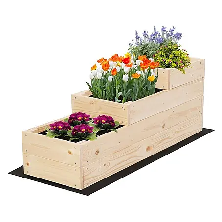 Hochbeete TREPPEN Holz | HxBxT 36x30x93 cm | Holz | Natur