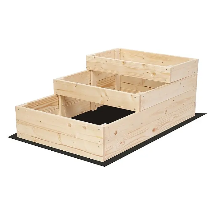 Hochbeete TREPPEN Holz | HxBxT 36x60x93 cm | Holz | Natur -  - Helles Holz, 3-stufiges Hochbeet zum Anbau von Pflanzen.