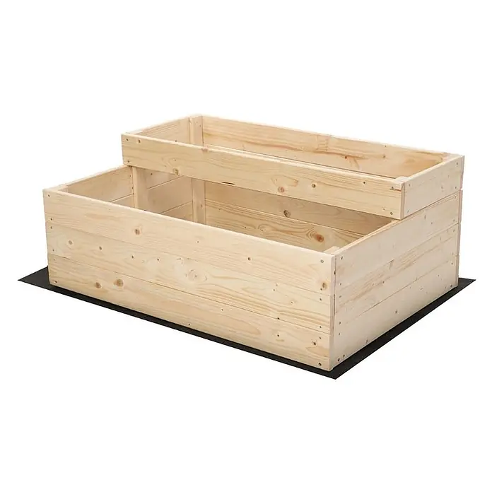 Hochbeete TREPPEN Holz | HxBxT 36x90x63 cm | Holz | Natur -  - Natürliches Holz, zweistufiges Hochbeet, ideal zum Gärtnern.