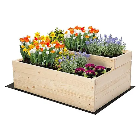 Hochbeete TREPPEN Holz | HxBxT 36x90x63 cm | Holz | Natur