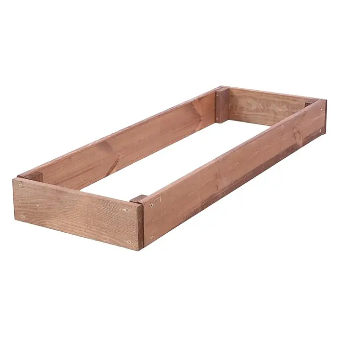 Hochbeete GardenStep Holz | HxBxT 9x30x60cm | 1 Ebene | Holz | Braun -  - Rechteckiger Hochbeetrahmen aus hellem Holz mit sichtbaren Schrauben, zum Gärtnern.