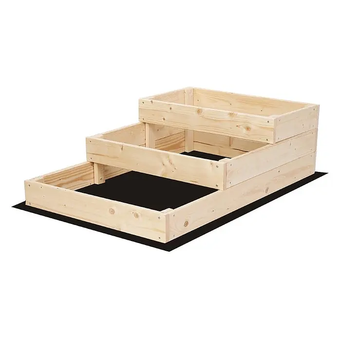Hochbeete TREPPEN Holz | HxBxT 27x60x93 cm | Holz | Natur -  - Dreistufiges Hochbeet aus hellem Kiefernholz, verschraubt, für gestaffeltes Pflanzen.