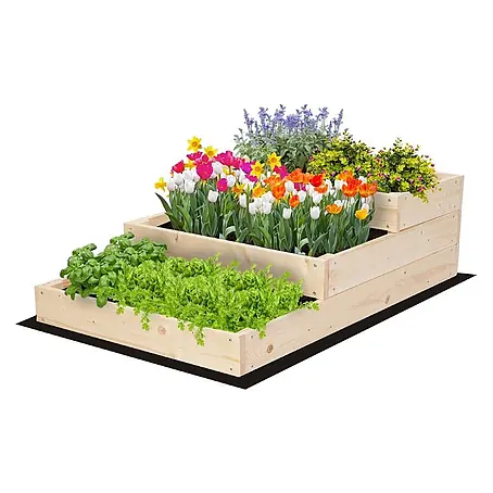 Hochbeete TREPPEN Holz | HxBxT 27x60x93 cm | Holz | Natur