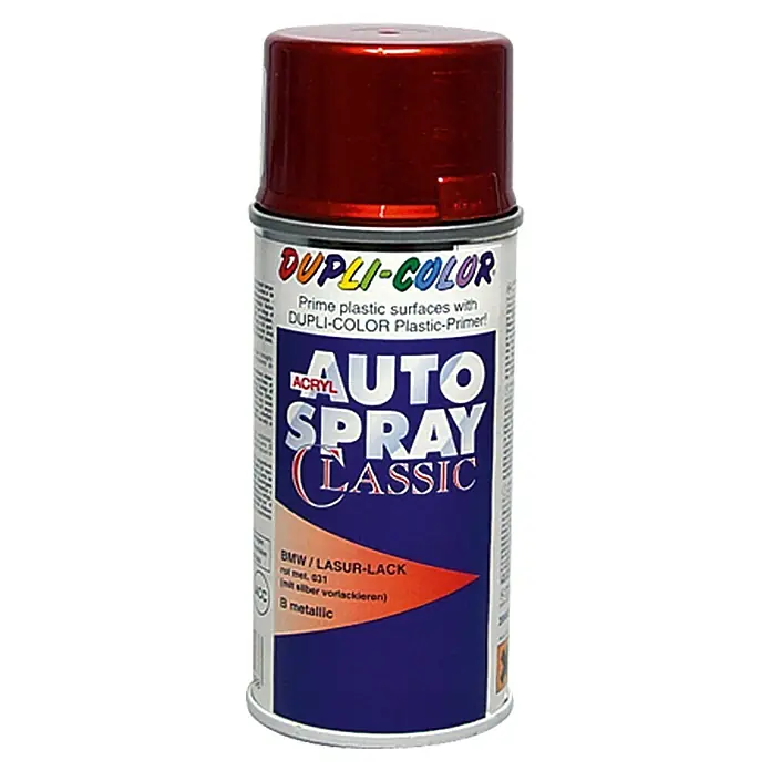 Dupli-Color Acryl-Autospray Classic - BMW, Rot Metallic, 150 ml - Dose Dupli-Color Auto Spray Classic, eine hochwertige Acryl-Sprühfarbe für perfekte Lackierungen. Ideal für Auto und Heimwerker.