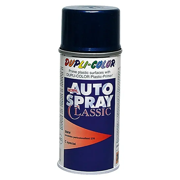 Dupli-Color Acryl-Autospray Classic - BMW, Avusblau Perlcoloreffekt, 150 ml - Dose Dupli-Color Auto Spray Classic in Dunkelblau, geeignet für Kunststoffoberflächen. Für eine optimale Vorbereitung mit Kunststoffprimer verwenden.