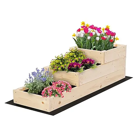 Hochbeete TREPPEN Holz | HxBxT 27x30x93 cm | Holz | Natur