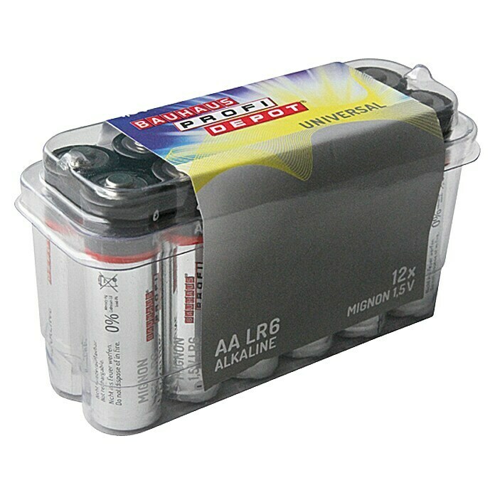 Profi Depot BatterieMignon AA, Alkali-Mangan, 1,5 V, 12 Stk. Left Side View