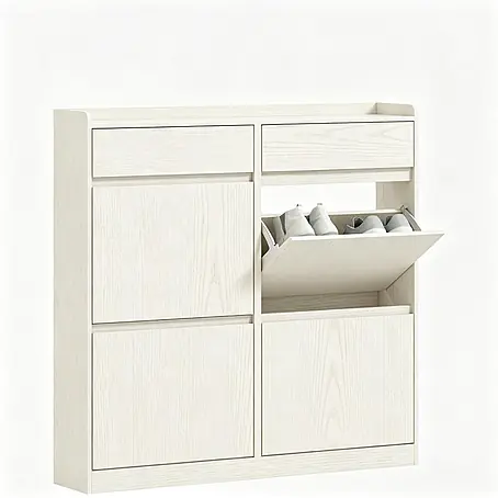 SONNENH Schuhschrank, MDF und Spanplatte, 98 x 19.2 cm, Weiß