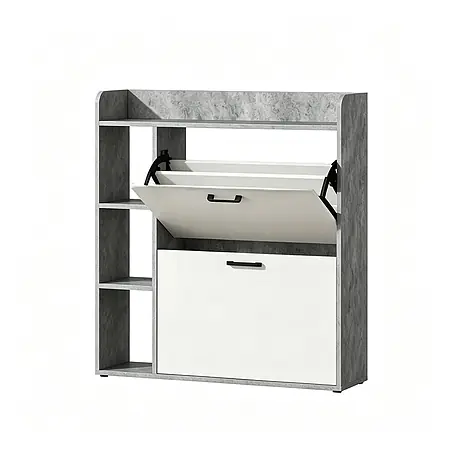 SONNENH Schuhschrank, Spanplatte, 83 x 24 cm, Grau/Weiß