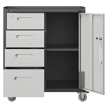 SONNENH Werkzeugschrank, Metall, 75.01 x 42 cm, Schwarz/Grau