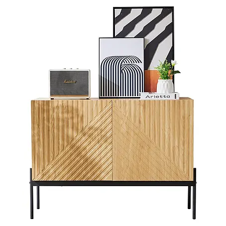 SONNENH Sideboard, Spanplatte, 100 x 40 cm, Natur