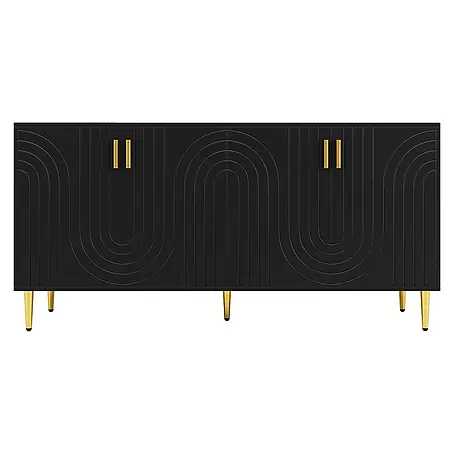 SONNENH Sideboard, MDF, 152 x 40 cm, Schwarz