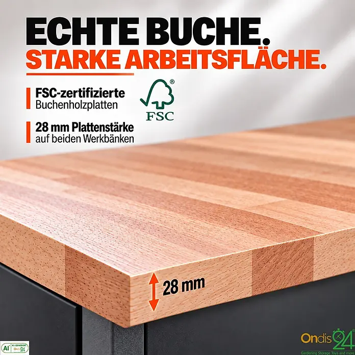 Ondis24 Werkstatt Set Bruno 280cm 2 Schränke - 