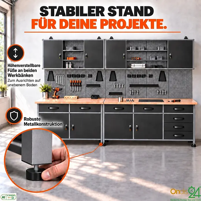 Ondis24 Werkstatt Set Bruno 280cm 2 Schränke - 