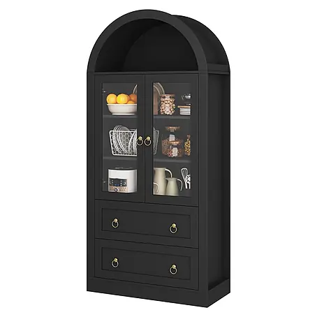 SONNENH Holz-Mehrzweckschrank, Spanplatte, 80 x 36 cm, Schwarz