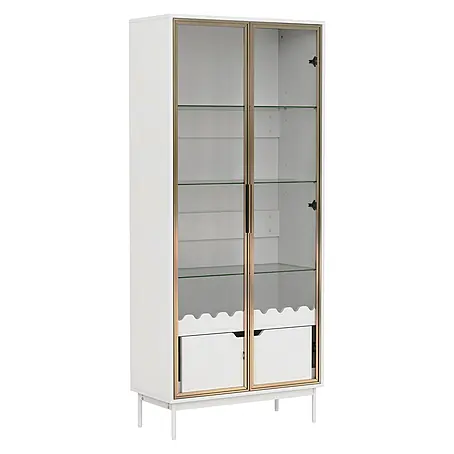 SONNENH Holz-Mehrzweckschrank, MDF, 75 x 35 cm, Gold/Weiß