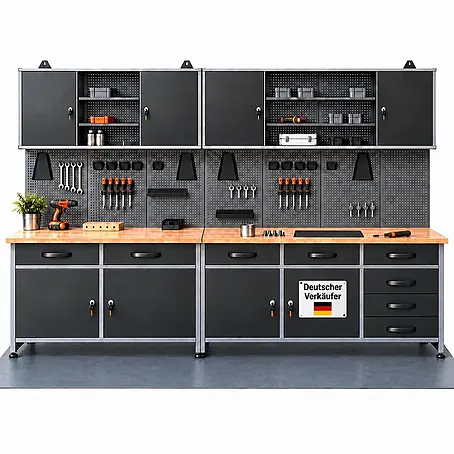 Ondis24 Werkstatt Set Bruno 280cm 2 Schränke