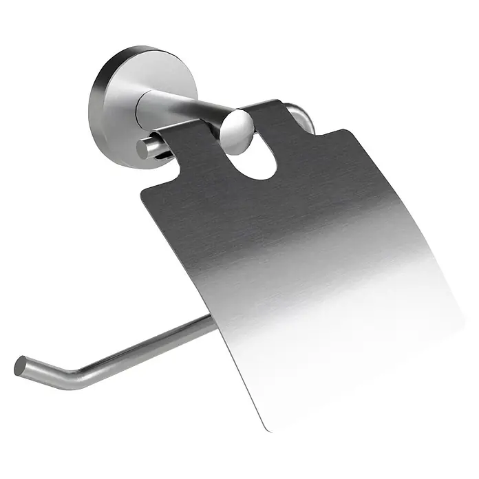 Camargue Paris Toilettenpapierhalter - Edelstahl, Silber - Diagonale Ansicht
