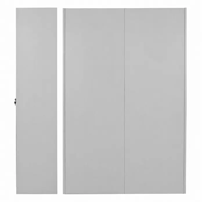 PROREGAL Putzmittelschrank RHINO Metall 170x70x30cm Lichtgrau 2 Türen - 