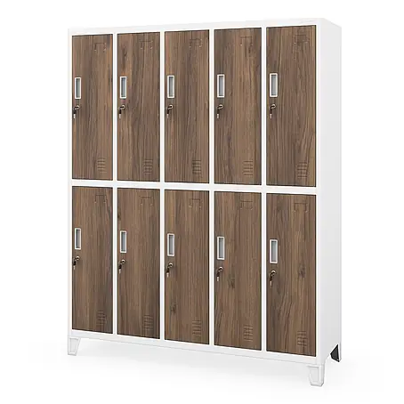 Jan Nowak Kleiderschrank BARTEK, 10-türig, 172 x 136 x 45 cm, weiß/Nussbaum